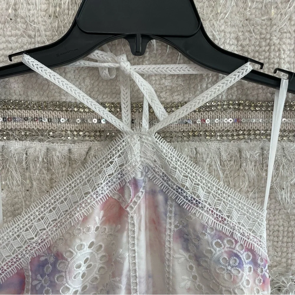 Gianni Bini Delaney Embroidered Eyelet Halter Tie Dye Dress - Picture 13 of 14